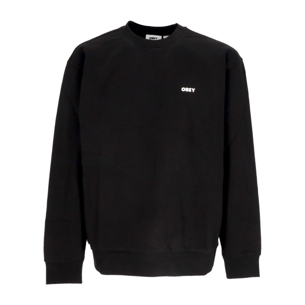 felpa leggera girocollo uomo bold box fit premium crew fleece BLACK