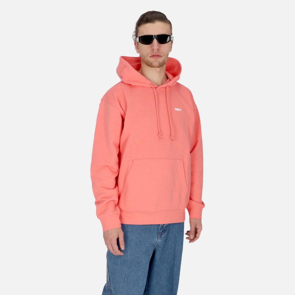 felpa leggera cappuccio uomo bold hood premium french terry SHELL PINK