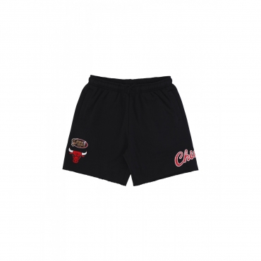 pantalone corto tuta felpato uomo nba postgame vintage logo fleece short chibul BLACK