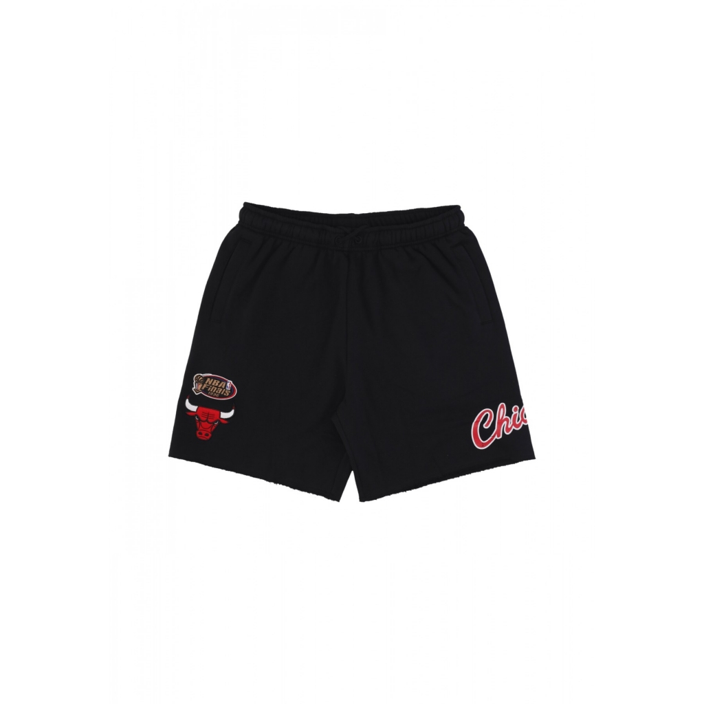 pantalone corto tuta felpato uomo nba postgame vintage logo fleece short chibul BLACK