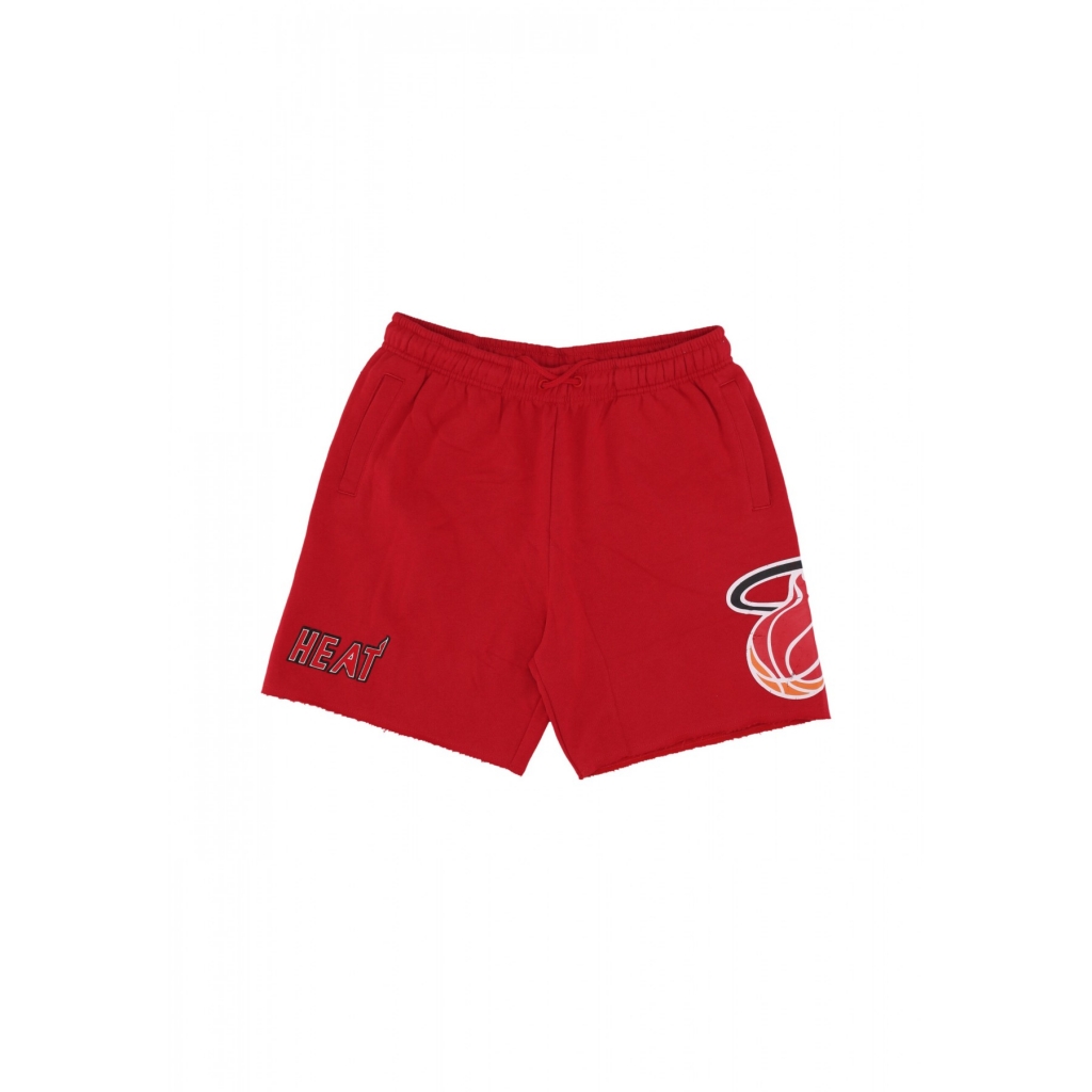 pantalone corto tuta felpato uomo nba postgame vintage logo fleece short miahea SCARLET