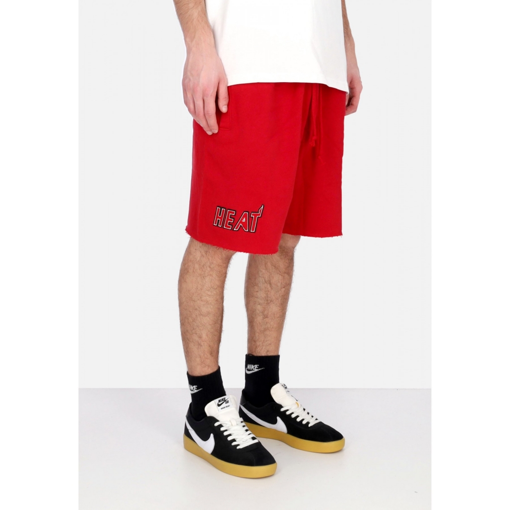 pantalone corto tuta felpato uomo nba postgame vintage logo fleece short miahea SCARLET