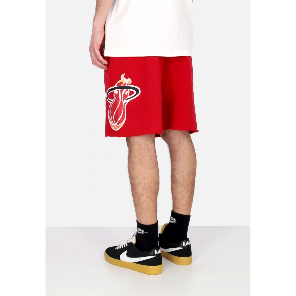 pantalone corto tuta felpato uomo nba postgame vintage logo fleece short miahea SCARLET