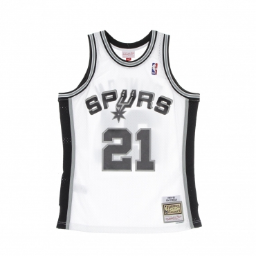 canotta basket uomo nba swingman jersey hardwood classics no 21 tim duncan 1998-99 saaspu home WHITE/WHITE