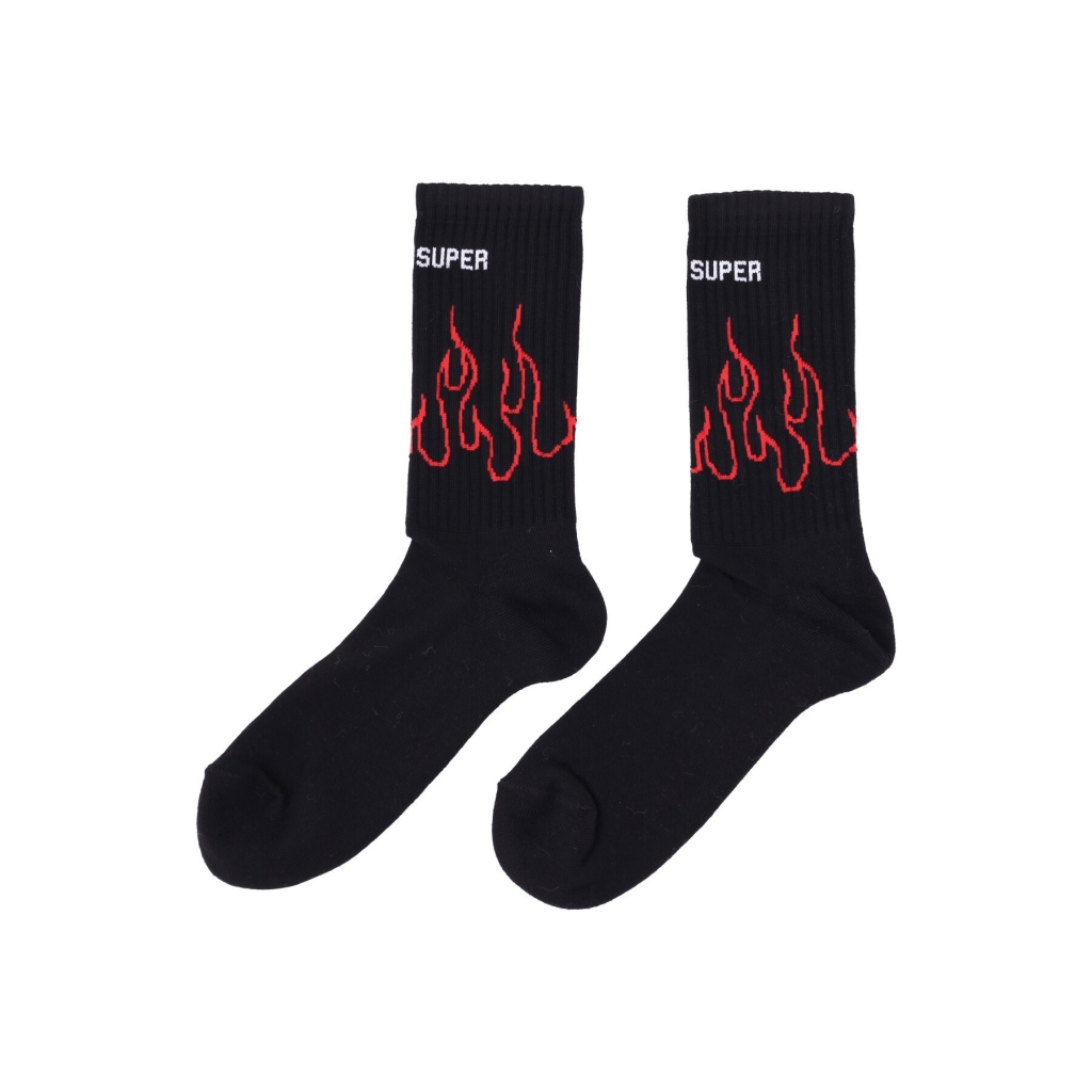 calza media uomo flames contour socks BLACK/RED