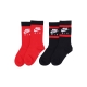 calza media uomo everyday essential crew socks BLACK/RED