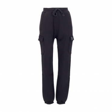 pantalone tuta felpato uomo cargo sweatpants BLACK