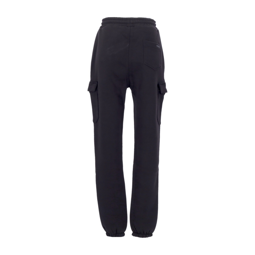 pantalone tuta felpato uomo cargo sweatpants BLACK