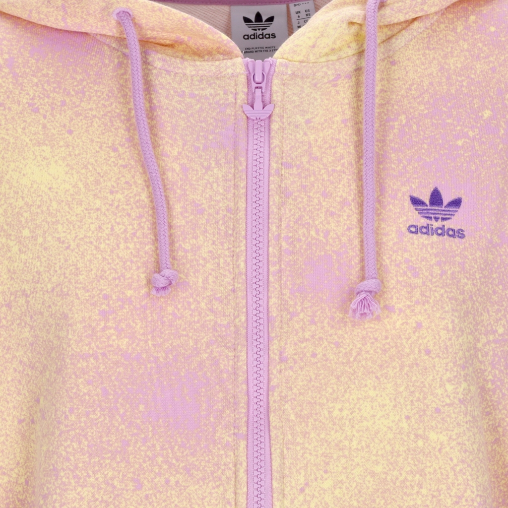 felpa leggera cappuccio zip donna all over  print zip hoodie BLISS LILAC/ALMOST YELLOW