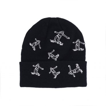 cappello uomo gonz pattern beanie BLACK