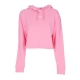 felpa leggera cappuccio corta donna adicolor essentials crop hoodie GLOW PINK