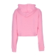 felpa leggera cappuccio corta donna adicolor essentials crop hoodie GLOW PINK