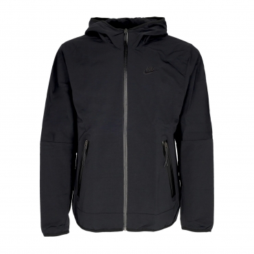 giacca a vento uomo tech woven full-zip lined hooded jacket BLACK/BLACK