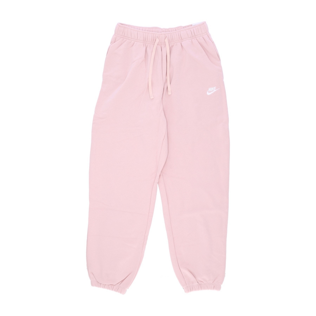 pantalone tuta felpato donna sportswear club fleece mid-rise oversized pant PINK OXFORD/WHITE