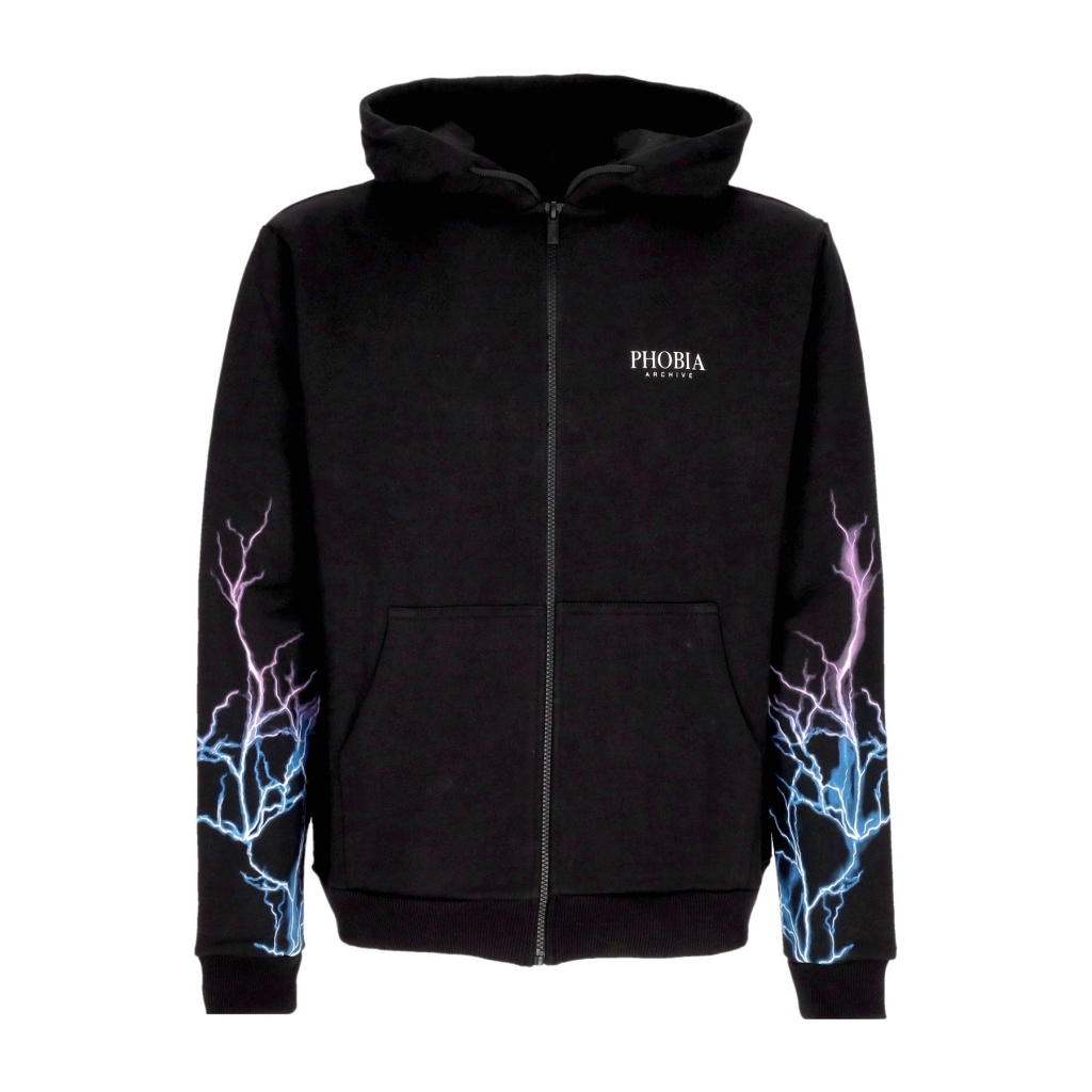 felpa leggera cappuccio zip uomo lightning zip hoodie BLACK/BLUE/PURPLE