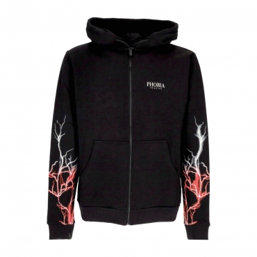 felpa leggera cappuccio zip uomo lightning zip hoodie BLACK/RED/GREY