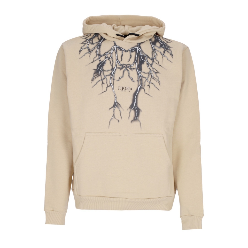 felpa leggera cappuccio uomo lightning hoodie BEIGE/BLACK