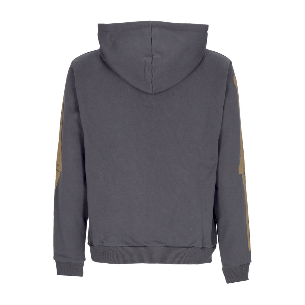 felpa leggera cappuccio uomo bones hoodie GREY/RED/BEIGE