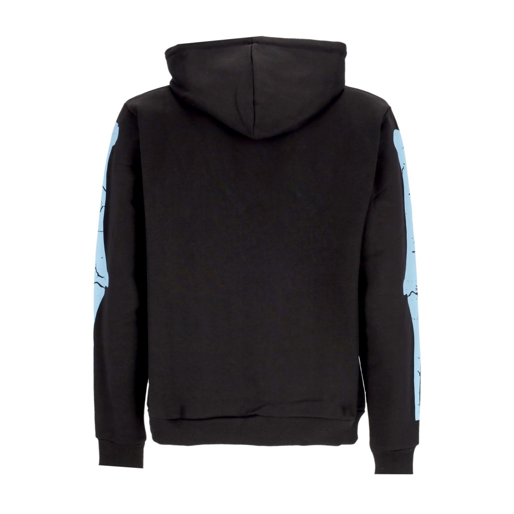 felpa leggera cappuccio uomo bones hoodie BLACK/BLUE/LILAC