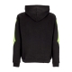 felpa leggera cappuccio uomo bones hoodie BLACK/GREEN/LIGHT GREEN