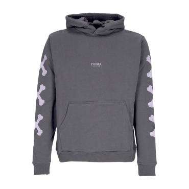 felpa leggera cappuccio uomo cross bones hoodie GREY/LILAC