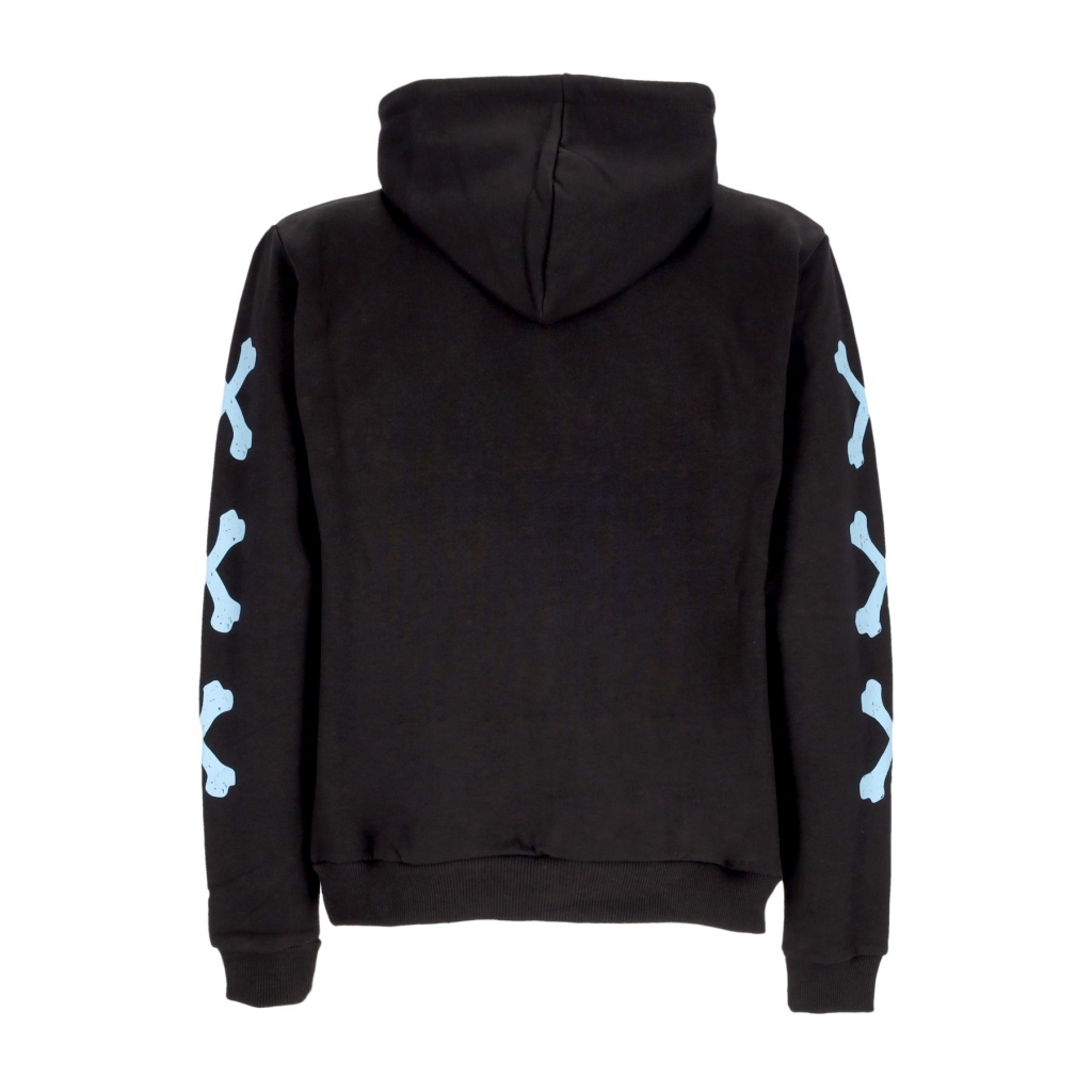 felpa leggera cappuccio uomo cross bones hoodie BLACK/LIGHT BLUE