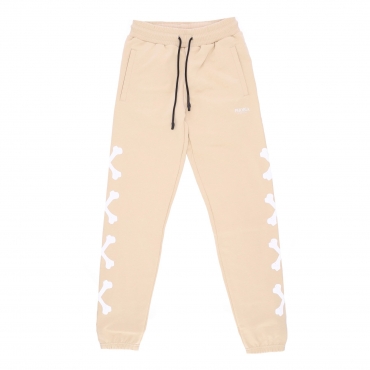 pantalone tuta leggero uomo cross bones pants BEIGE/WHITE