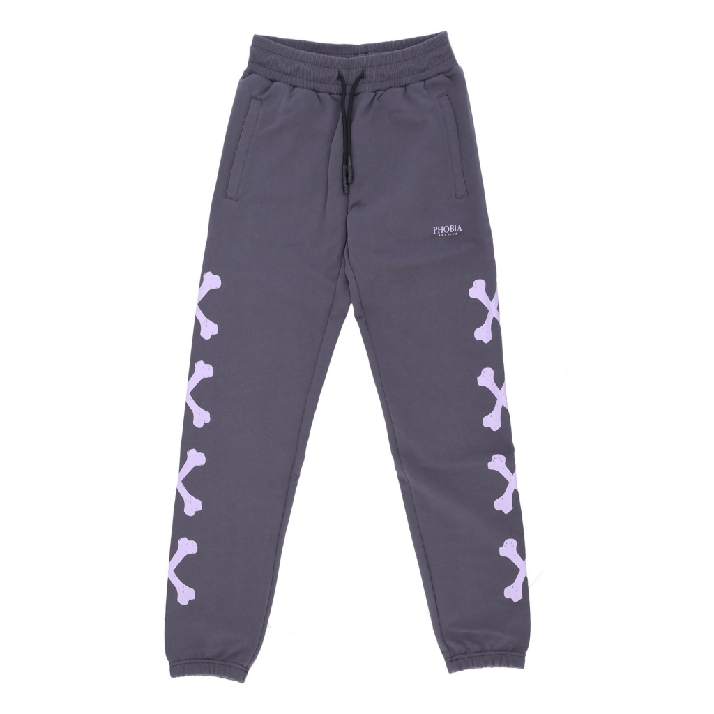 pantalone tuta leggero uomo cross bones pants GREY/LILAC