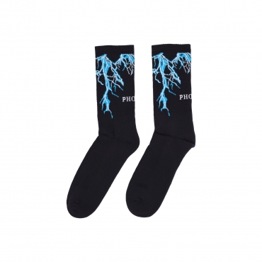 calza media uomo lightning socks BLACK/LIGHT BLUE