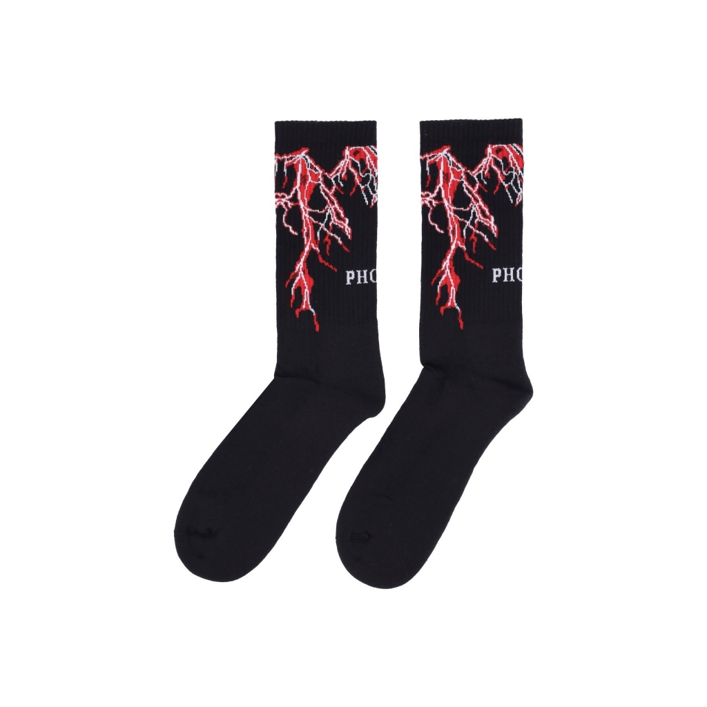 calza media uomo lightning socks BLACK/RED