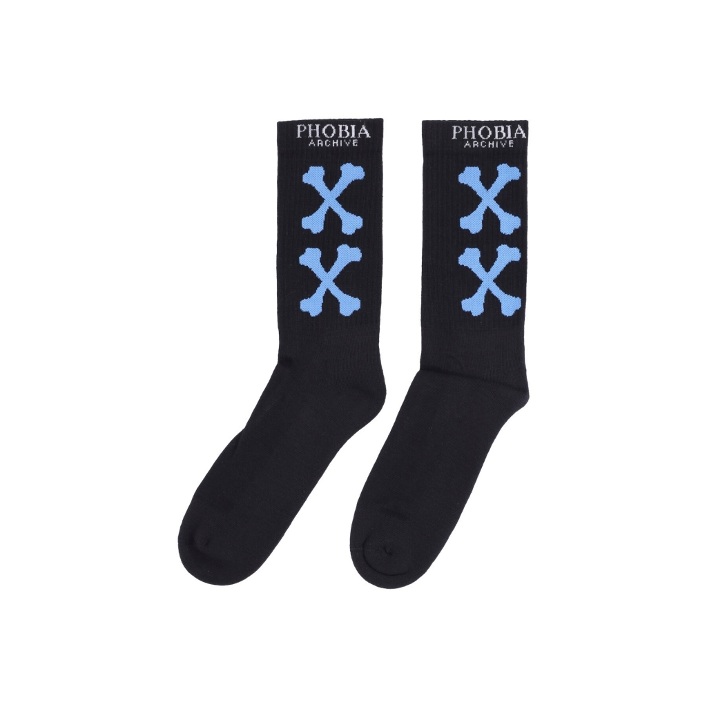 calza media uomo cross bones socks BLACK/LIGHT BLUE