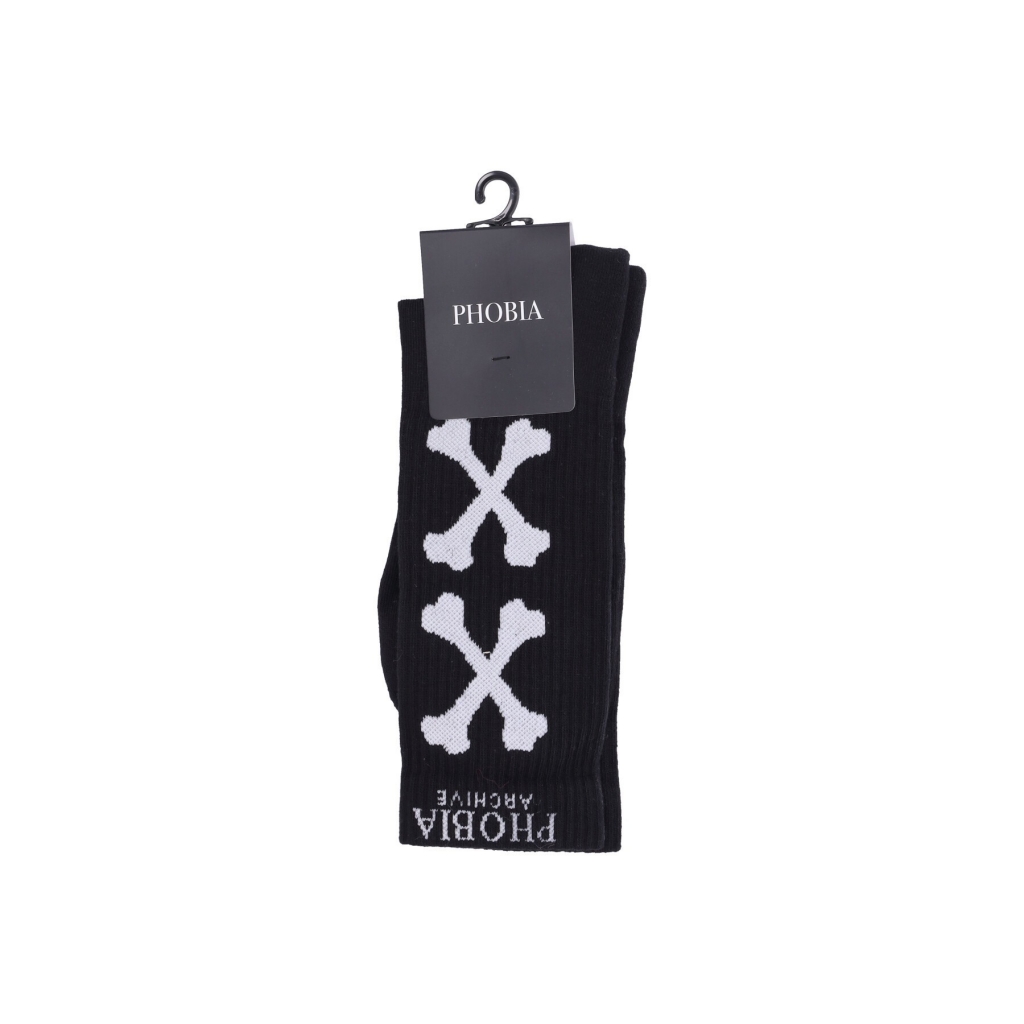 calza media uomo cross bones socks BLACK/WHITE