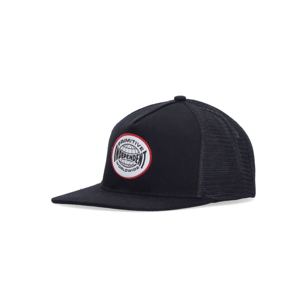 cappellino visiera piatta uomo global trucker x independent BLACK