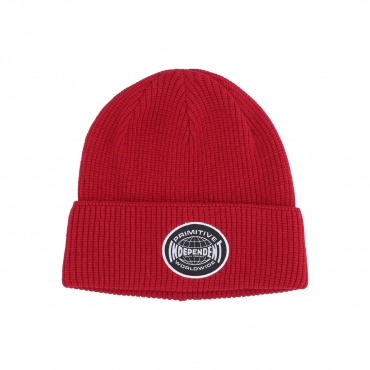 cappello uomo global waffle beanie x independent RED