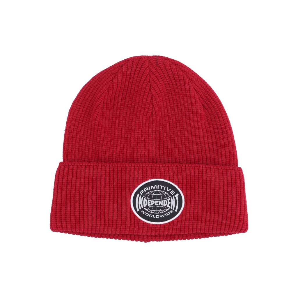 cappello uomo global waffle beanie x independent RED