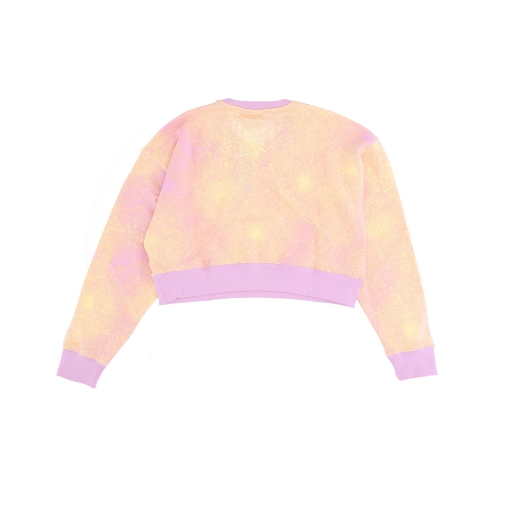 felpa leggera girocollo corta donna aop sweater BLISS LILAC/ALMOST YELLOW