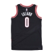 canotta basket uomo nba dri fit swingman jersey no 0 damian lillard porbla BLACK