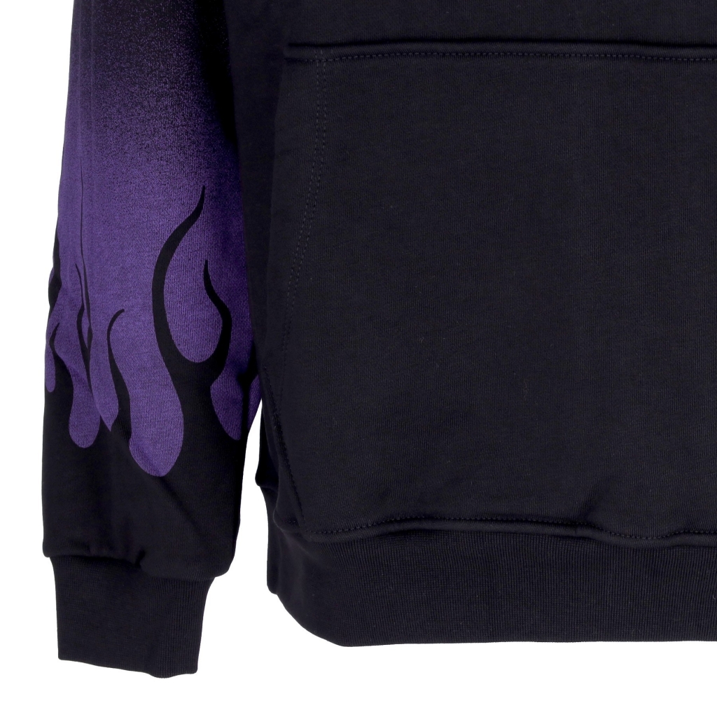 felpa cappuccio uomo negative flames hoodie BLACK/PURPLE