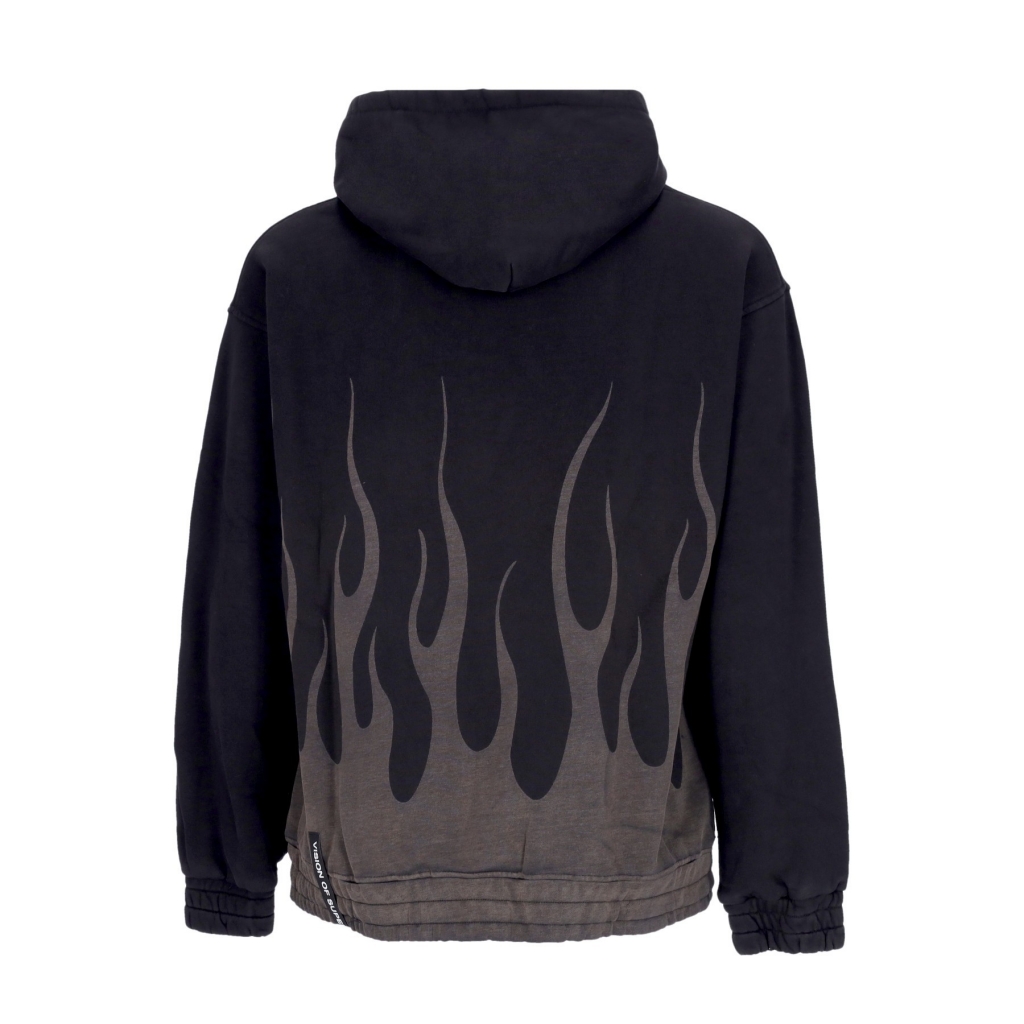 felpa cappuccio uomo corrosive flames hoodie BLACK