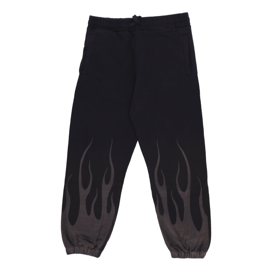 pantalone tuta felpato uomo corrosive flames pants BLACK