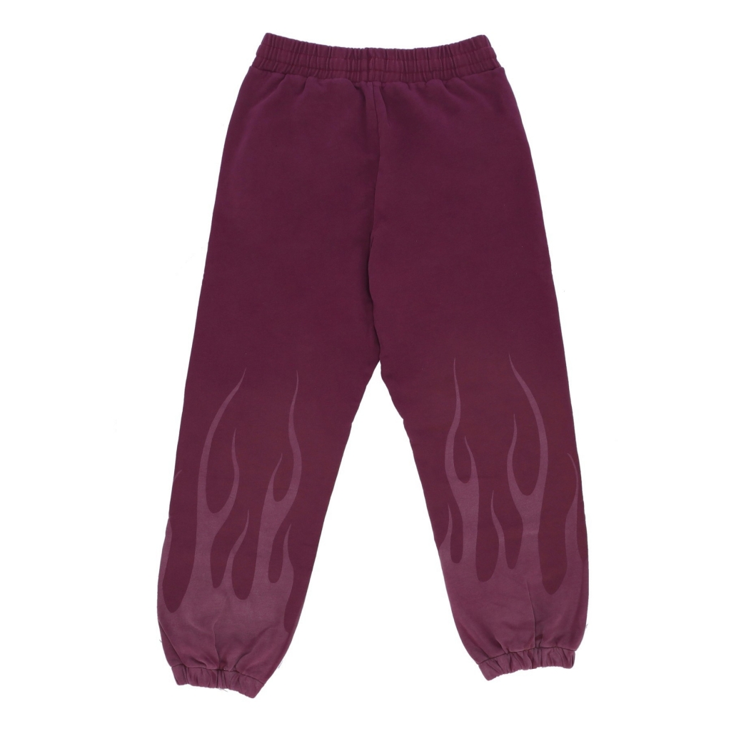 pantalone tuta felpato uomo corrosive flames pants GRAPE WINE