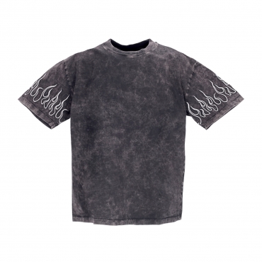 maglietta uomo embroidered flames tee GREY/WHITE