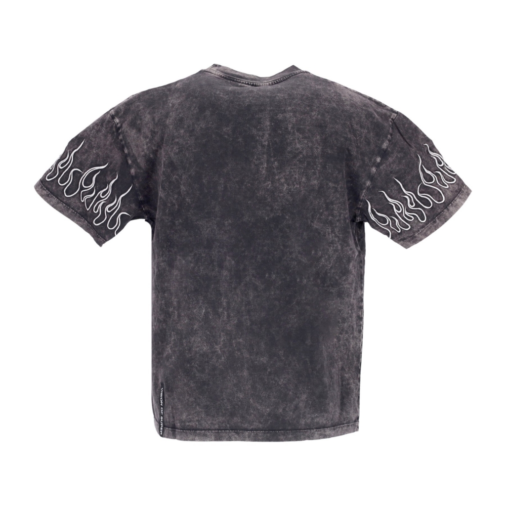 maglietta uomo embroidered flames tee GREY/WHITE