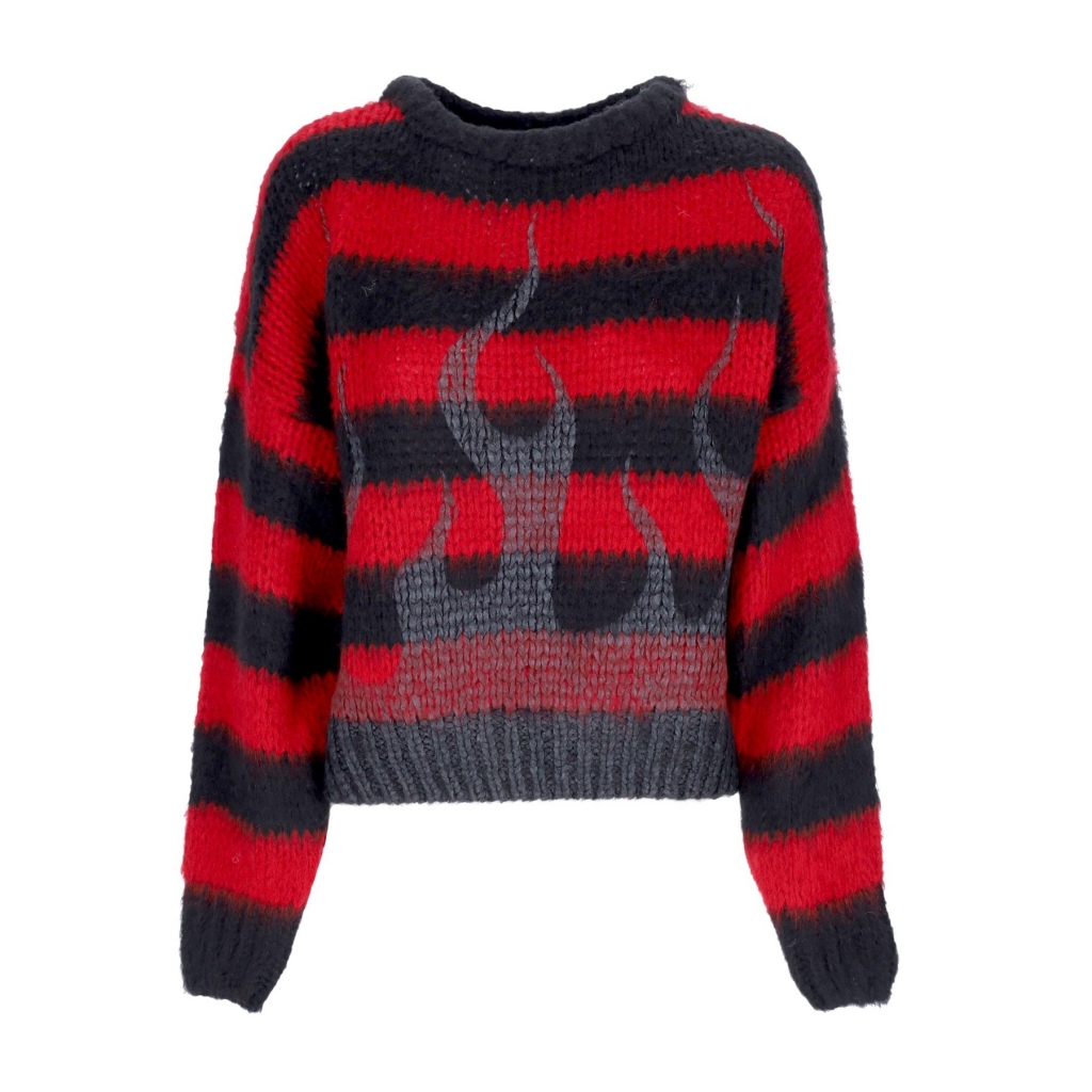 maglione donna black flames jumper RED