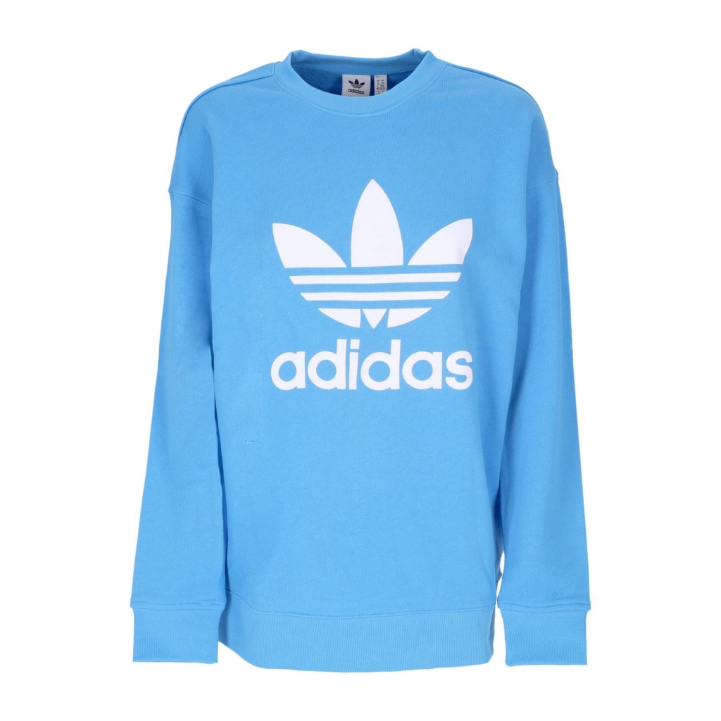 felpa leggera girocollo donna trefoil crewneck PULSE BLUE