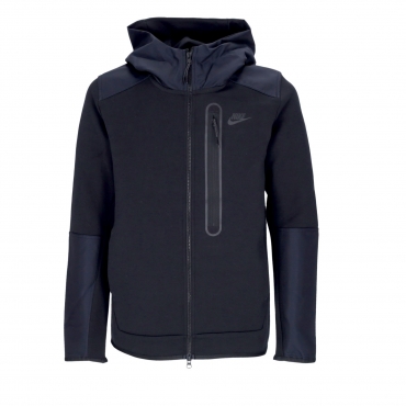 felpa leggera cappuccio zip uomo tech fleece overlay full zip BLACK/BLACK/BLACK