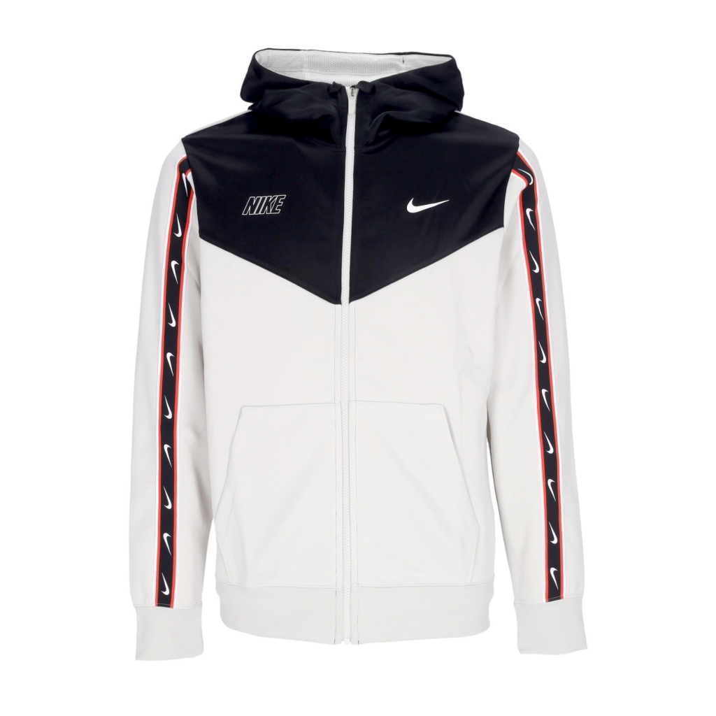 giacca tuta cappuccio uomo sportswear repeat sw pk full-zip hoodie LIGHT BONE/BLACK/WHITE