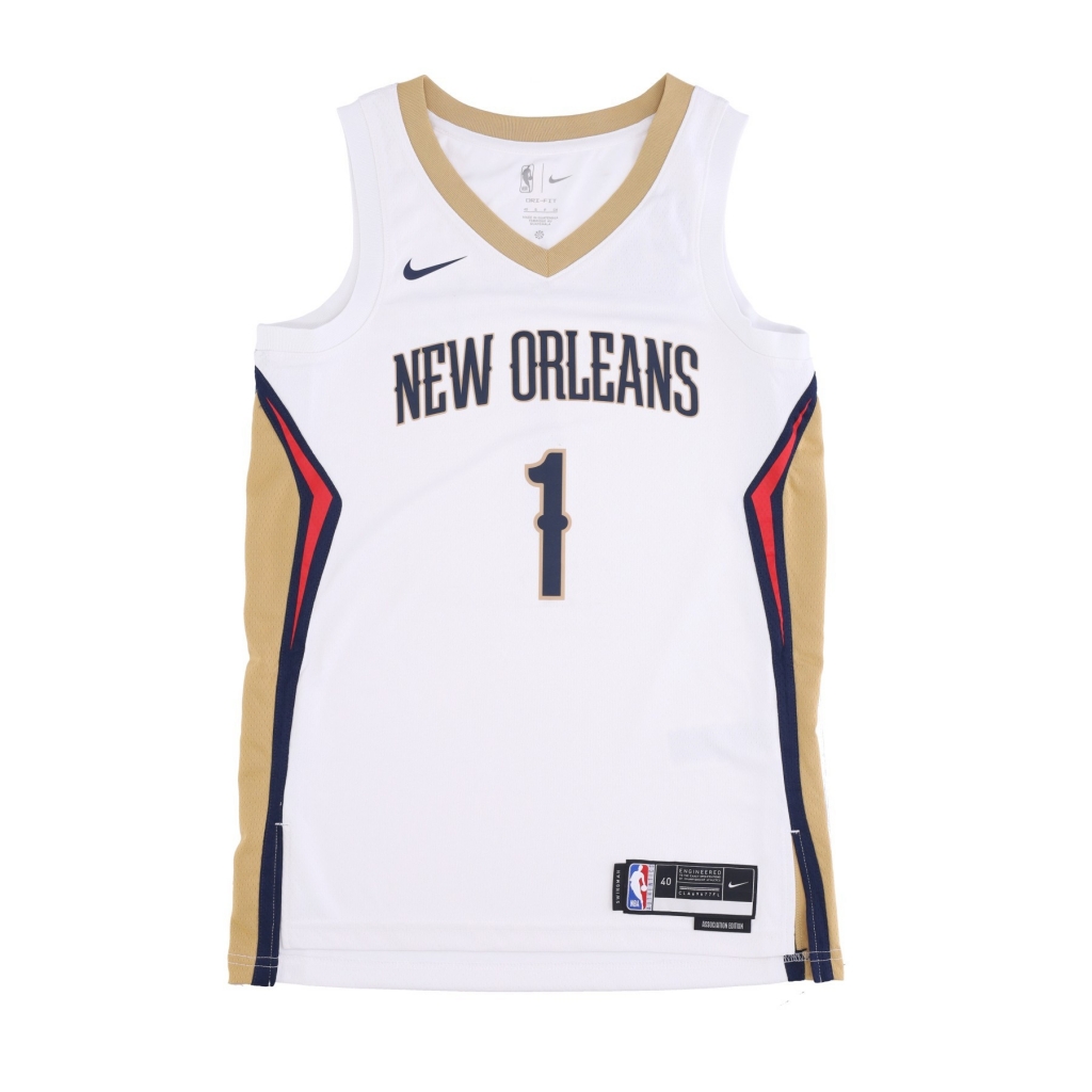 canotta basket uomo nba dri-fit swingman jersey association 2022/23 no 1 zion williamson neopel WHITE