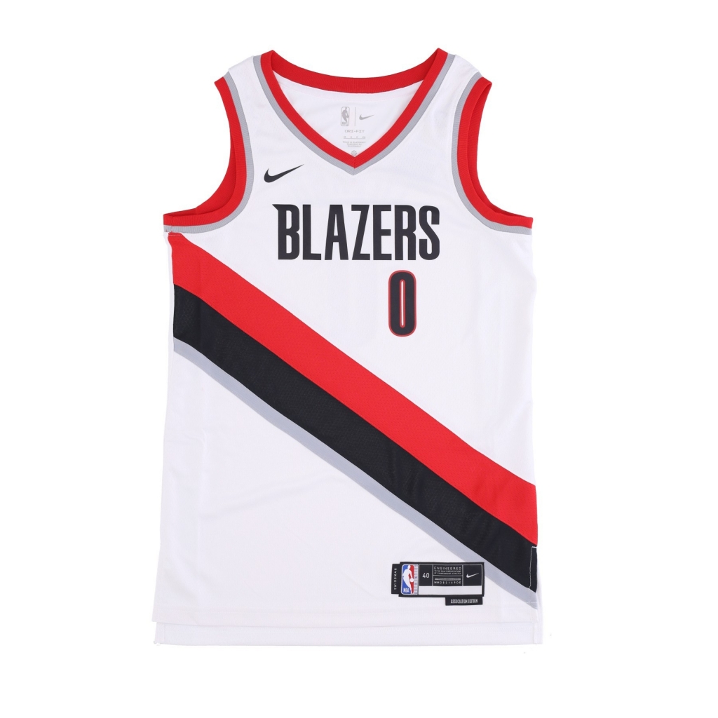 canotta basket uomo nba dri-fit swingman jersey association edition 2022/23 no 0 damian lillard porbla WHITE