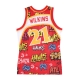 canotta basket uomo nba slap sticker swingman jersey hardwood classics no 21 dominique wilkins 1986-87 atlhaw RED